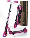 Apollo Cityroller Skyracer LED City Scooter Kinder, Tretroller mit Federung,