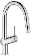 Grohe K&uuml;chenarmatur Minta, C-Auslauf herausziehbare Brause, Laminarstrahl