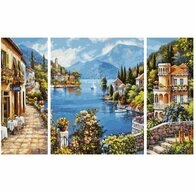 sambonet Malen nach Zahlen Lago Romantico Triptychon 50 x 80 cm