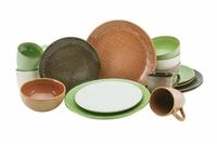 CreaTable Kombiservice Canvas Mediterran (16-tlg), 4 Personen, Steinzeug