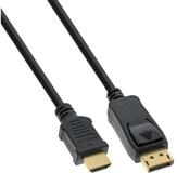 Inline DisplayPort zu HDMI Konverter Kabel, 4K/30Hz, schwarz, 3m HDMI-Adapter