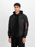 Bomberjacke ALPHA INDUSTRIES "MA-1 TT HOOD", Herren, Gr. S, schwarz (schwarz,