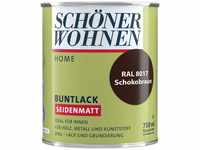 SCHÖNER WOHNEN FARBE Lack Home Buntlack, 750 ml, schokobraun RAL 8017, für...