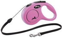 flexi Flexileine FLEXI Rollleine New CLASSIC Seil - 5m, bis 12kg Farbe: Pink