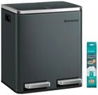 SONGMICS M&uuml;lleimer 2 F&auml;cher, M&uuml;lltrennsystem, Treteimer, Abfalleimer K&uuml;che, 15