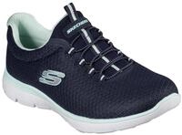 Slip-On Sneaker SKECHERS "SUMMITS", Damen, Gr. 37, blau (navy, mint), Textil,...