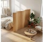 Homestyle4u Paravent Raumteiler Indoor Holz Trennwand Bambus Sichtschutz 145x200