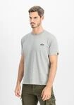 T-Shirt ALPHA INDUSTRIES "Basic T-Shirt SL", Herren, Gr. L, grau (grau heather),