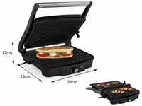 Tristar Kontaktgrill, 2000 W, Elektro Low fat Indoorgrill Panini Multigrill BBC