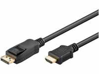Goobay DisplayPort auf HDMI Adapterkabel 4K @ 30 Hz (2160p) HDMI-Kabel,...