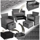 tectake Sitzgruppe Rattan Gartengarnitur mit Stauraum, (Rattan sitzgruppe Modena,