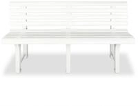 vidaXL Gartenbank, Outdoor Bank 145,5 cm Kunststoff Wei&szlig;