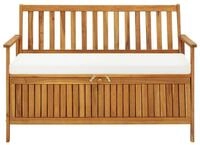 vidaXL Gartenbank, Garten Aufbewahrungsbank Akazienholz Massiv 120 x 63 x 84 cm