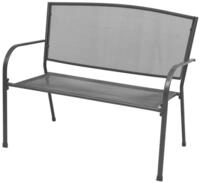 vidaXL Gartenbank Gartenbank 108 cm Stahl und Drahtgitter Anthrazit