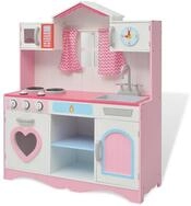 vidaXL Spielk&uuml;che Spielzeugk&uuml;che Holz 82&times;30&times;100 cm Rosa und Wei&szlig; MDF