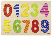 goki Puzzle GOKI Gollnest & Kiesel Einlegepuzzle Zahlen 0-9, Puzzleteile