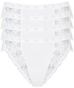 sloggi Tai-Slip Chic (4er Pack) hoher Beinausschnitt, feminin, Spitzeneins&auml;tze,