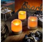 esotec LED-Kerze 3er Set Solarkerzen Romantica gelbe LED, Flackerlicht 10,5x10cm