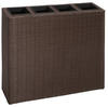 vidaXL Outdoor Planter with 4 pots Braided Resin Brown