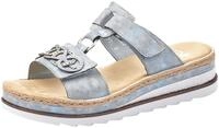 Rieker Pantolette, Plateau, Sommerschuh, Schlappen mit Strass-Stein-Verzierung