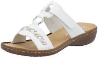 Pantolette RIEKER, Damen, Gr. 39, wei&szlig;, Lederimitat, kontrastfarbene Details, Schuhe