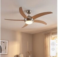 V-TAC Deckenventilator, Decken Ventilator braun 3 Stufen K&uuml;hler Wohn Ess Zimmer