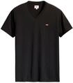 T-Shirt LEVI'S "T-Shirt ORIGINAL HM VNECK 1er Pack", Herren, Gr. L, schwarz,
