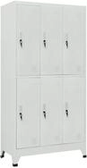 vidaXL F&auml;cherschrank Schlie&szlig;fachschrank mit 6 F&auml;chern Stahl 90x45x180 cm Grau
