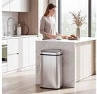 HOMCOM M&uuml;lleimer Abfalleimer mit Sensor, aus Edelstahl 68L, f&uuml;r K&uuml;che, Silber