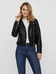 Lederimitatjacke VERO MODA "VMKERRI ULTRA", Damen, Gr. M, schwarz, Web,...