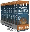 ANSMANN AG H&ouml;rger&auml;tebatterien Typ 312 P312 ZL3 PR41, 60 St&uuml;ck, Made in Germany