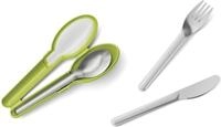 Besteck-Set Emsa Clip&Go Besteckset 3 tlg. Reisebesteck Messer Gabel und L&ouml;ffel