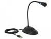 Delock USB Schwanenhals Mikrofon mit Standfuß und Mute + On /... Headset