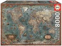 Educa Puzzle Antike Weltkarte Historische Landkarte Atlas Vintage, 8000...