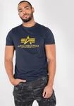 T-Shirt ALPHA INDUSTRIES "Basic T-Shirt", Herren, Gr. XL, blau (new navy), Single