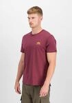 T-Shirt ALPHA INDUSTRIES "Basic T-Shirt SL", Herren, Gr. S, rot (burgundy),