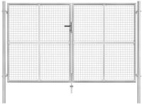 vidaXL Gartentor vidaXL Gartentor Verzinkter Stahl 306 x 200 cm Silbern