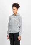 Hoodie ALPHA INDUSTRIES "New Basic Hoodie BL W", Damen, Gr. S, grau (grau heather),