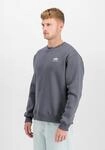 Sweater ALPHA INDUSTRIES "Basic Sweatshirt SL", Herren, Gr. M, grau (grauschwarz),