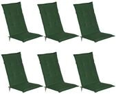 Beautissu Hochlehnerauflage 6er Set Gartenstuhlauflage Loft HL Dunkelgr&uuml;n,