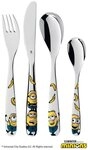 WMF Kinderbesteck Minions (4-tlg), 1 Personen, Cromargan&reg; Edelstahl Rostfrei 18/10,