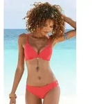 LASCANA Bikini-Hose Scallop mit gelaserter Wellenkante rot 44