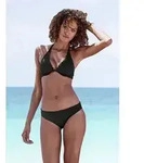 LASCANA B&uuml;gel-Bikini-Top Scallop, mit gelaserter Wellenkannte schwarz 40