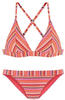 LASCANA Triangel-Bikini mit glitzernden Streifen, orange