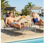 Outsunny Feldbett Sonnenliege (Gartensitzgruppe, 1-St., Sonnenliege) Grau 187 x...