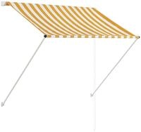 vidaXL Markise Einziehbare Markise 100&times;150 cm Gelb und Wei&szlig;