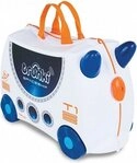 TRUNKI Koffer Ride-on Reiskoffer inkl. Aufkleber - Skye Raumschiff, 4 Rollen,