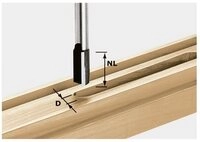 FESTOOL Fr&auml;se Festool 491089 Nutfr&auml;ser L&auml;nge 100 mm Produktabmessung, &Oslash; 14...