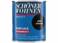 SCHÖNER WOHNEN FARBE Lack Protect Buntlack, 750 ml, schwarz, seidenmatt, ideal...