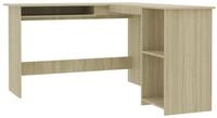 vidaXL Eckschreibtisch, Schreibtisch L-Form Sonoma-Eiche 120x140x75 cm Holzwerkstoff